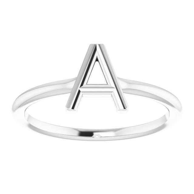 Sterling Silver Initial A Ring