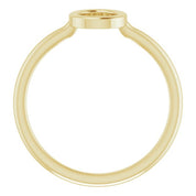 14K Yellow Initial O Ring