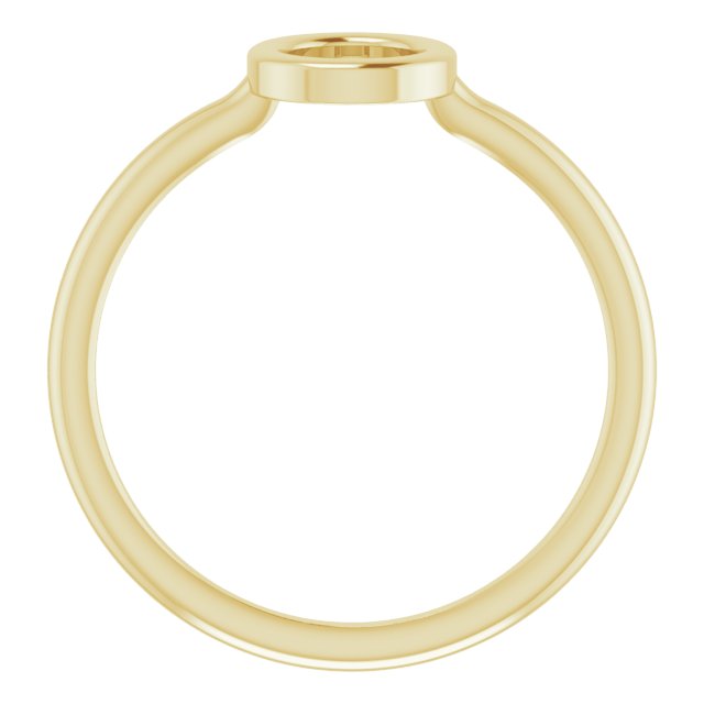 14K Yellow Initial O Ring