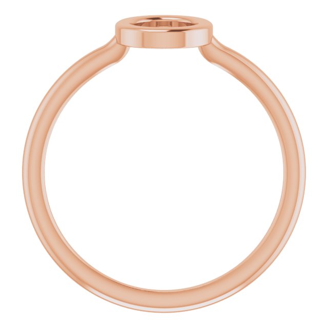 14K Rose Initial O Ring