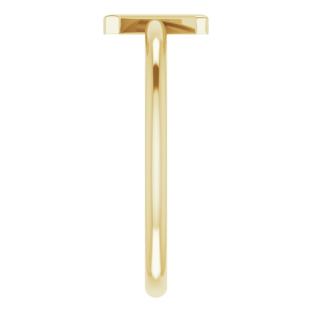 14K Yellow Initial Z Ring