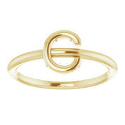 14K Yellow Initial C Ring