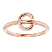 14K Rose Initial C Ring