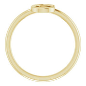 14K Yellow Initial C Ring