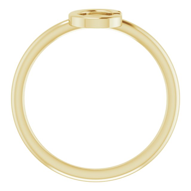 14K Yellow Initial C Ring