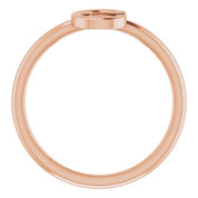 14K Rose Initial C Ring