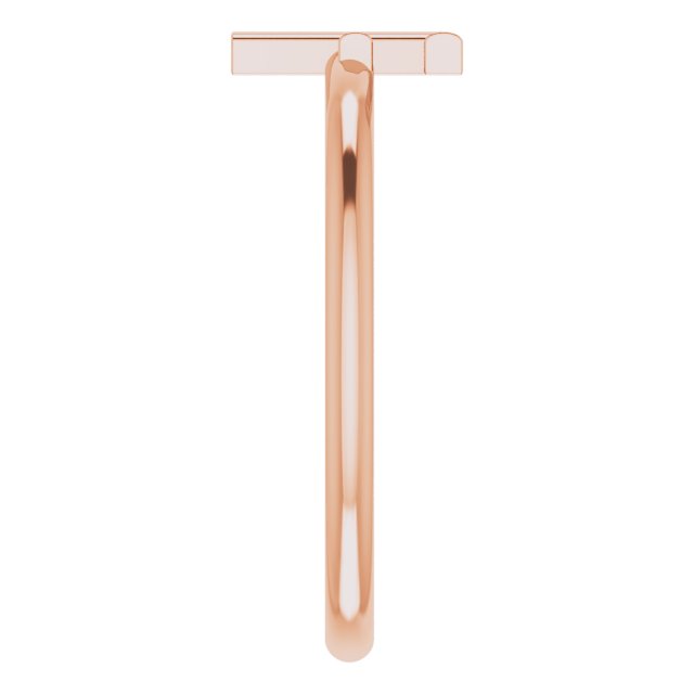 14K Rose Initial F Ring