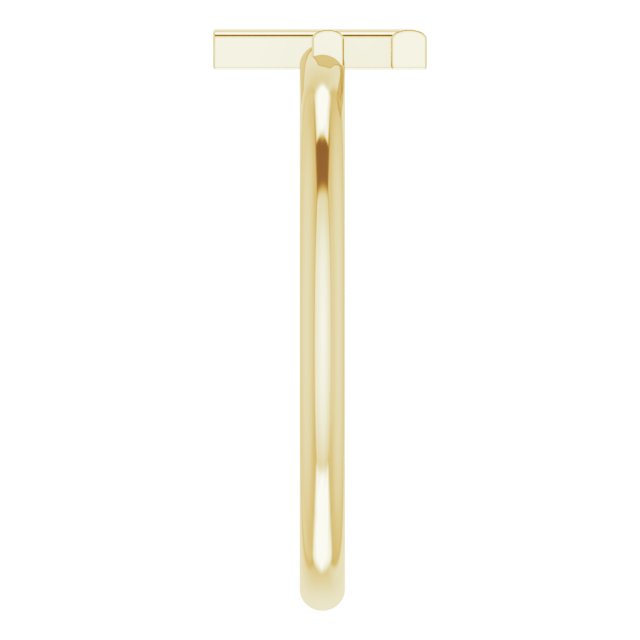 14K Yellow Initial F Ring