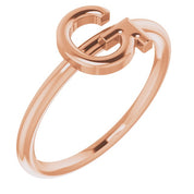 14K Rose Initial G Ring