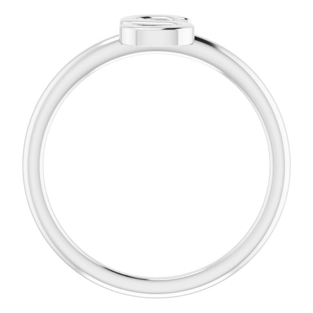 Sterling Silver Initial S Ring