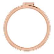 14K Rose Initial F Ring