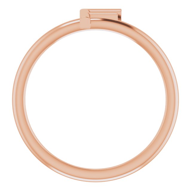 14K Rose Initial F Ring