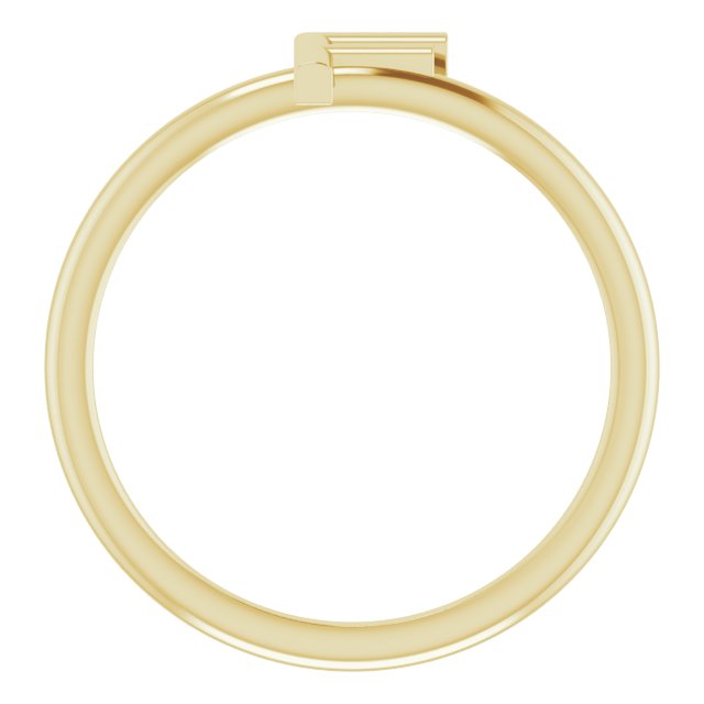 14K Yellow Initial F Ring