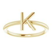 14K Yellow Initial K Ring