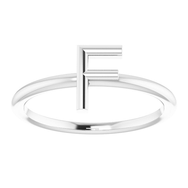 Sterling Silver Initial F Ring