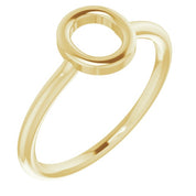 14K Yellow Initial O Ring