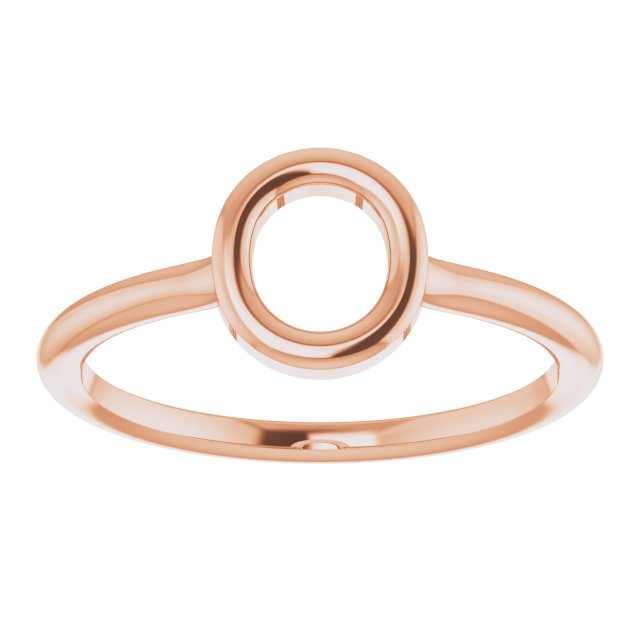 14K Rose Initial O Ring