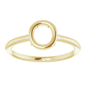 14K Yellow Initial O Ring