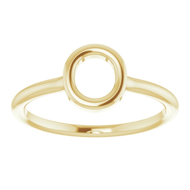 14K Yellow Initial O Ring