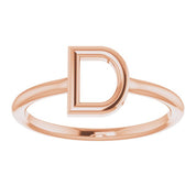 14K Rose Initial D Ring