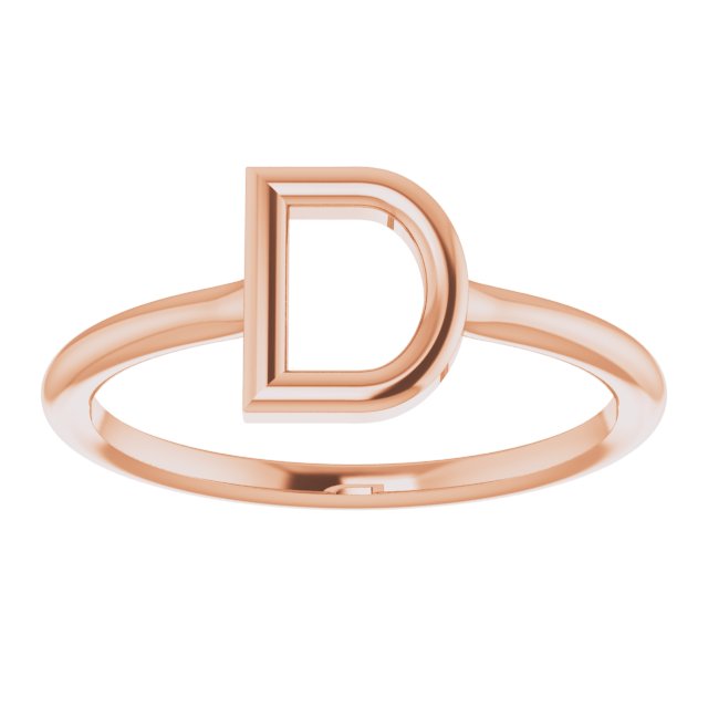 14K Rose Initial D Ring