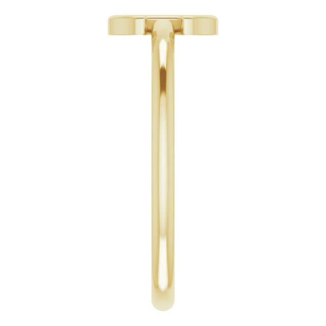 14K Yellow Initial C Ring