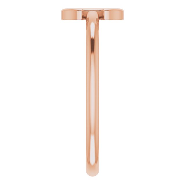 14K Rose Initial C Ring