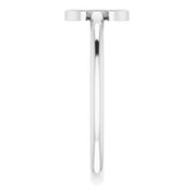 14K White Initial C Ring