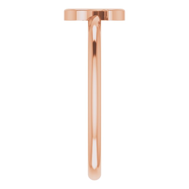 14K Rose Initial S Ring