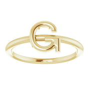 14K Yellow Initial G Ring