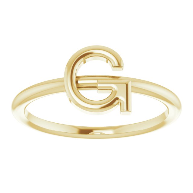 14K Yellow Initial G Ring