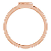 14K Rose Initial Z Ring