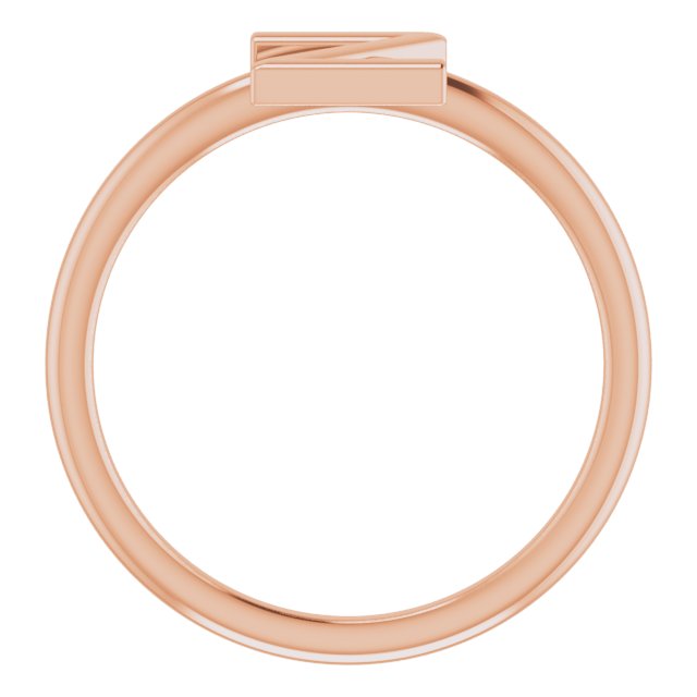 14K Rose Initial Z Ring