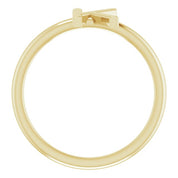 14K Yellow Initial K Ring