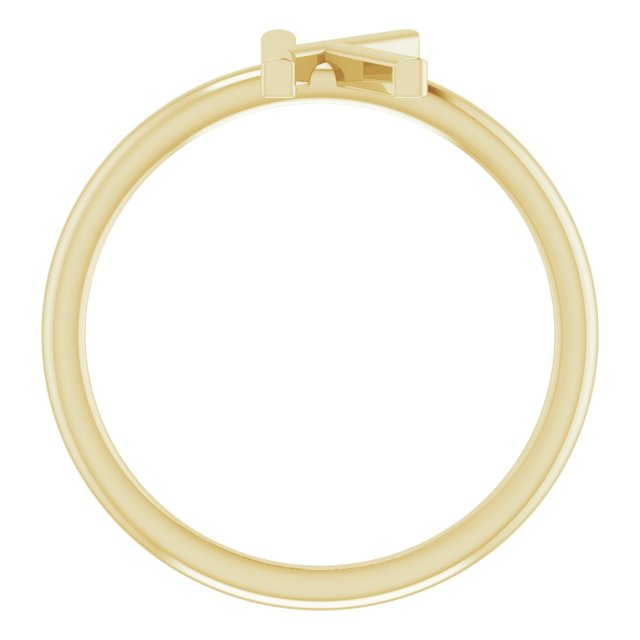 14K Yellow Initial K Ring