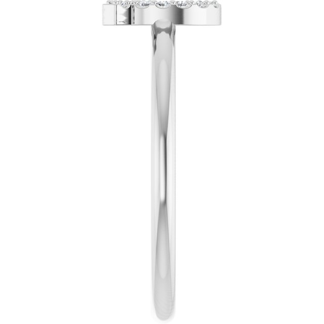 Platinum .08 CTW Natural Diamond Initial Q Ring