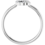 Platinum .08 CTW Natural Diamond Initial Q Ring