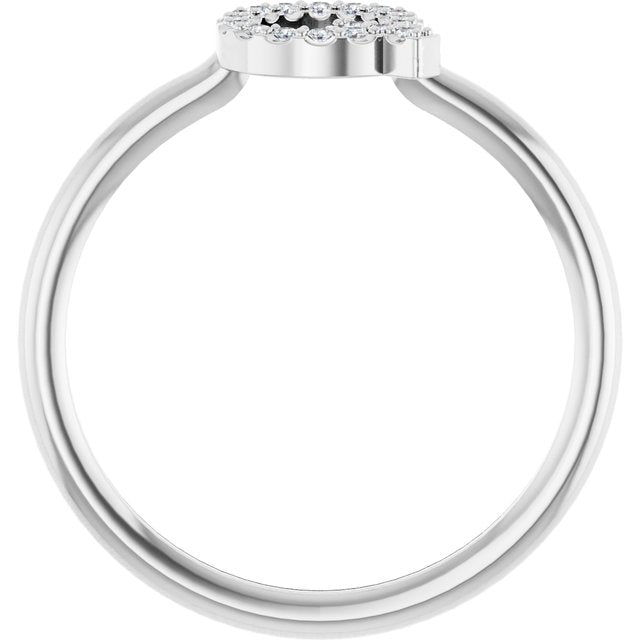 Platinum .08 CTW Natural Diamond Initial Q Ring
