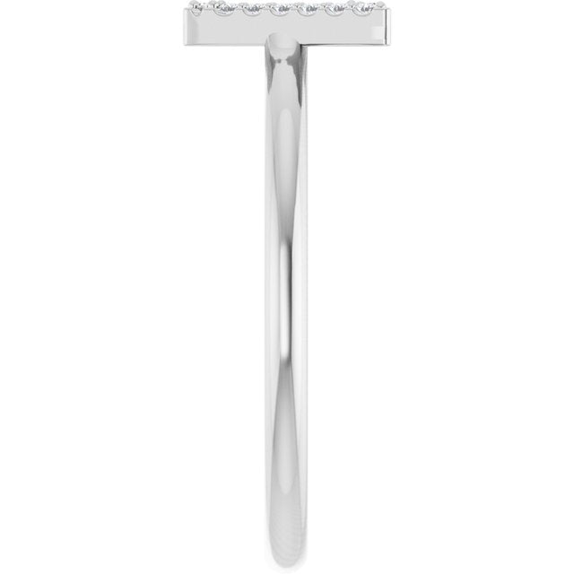 Platinum .06 CTW Natural Diamond Initial W Ring