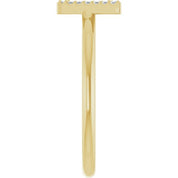 14K Yellow .06 CTW Natural Diamond Initial W Ring