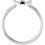 Platinum .06 CTW Natural Diamond Initial W Ring