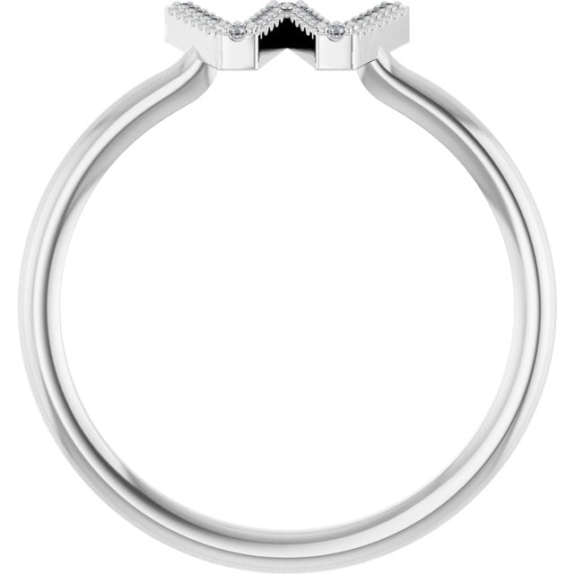 Platinum .06 CTW Natural Diamond Initial W Ring