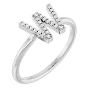 Platinum .06 CTW Natural Diamond Initial W Ring