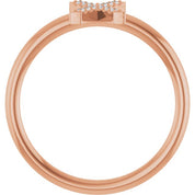 14K Rose .05 CTW Natural Diamond Initial X Ring