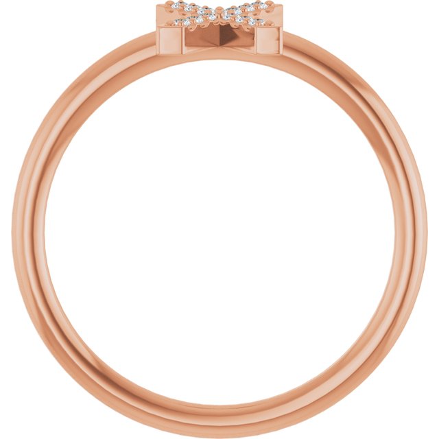 14K Rose .05 CTW Natural Diamond Initial X Ring