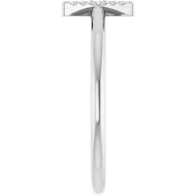 Platinum .05 CTW Natural Diamond Initial X Ring