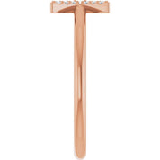 14K Rose .05 CTW Natural Diamond Initial X Ring