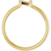 14K Yellow .06 CTW Natural Diamond Initial N Ring