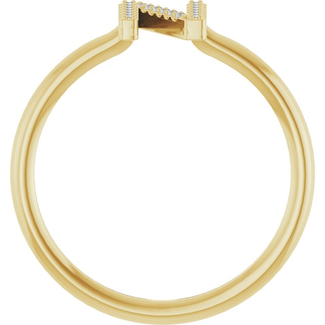 14K Yellow .06 CTW Natural Diamond Initial N Ring