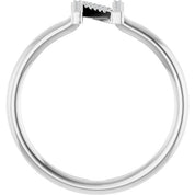 Platinum .06 CTW Natural Diamond Initial N Ring